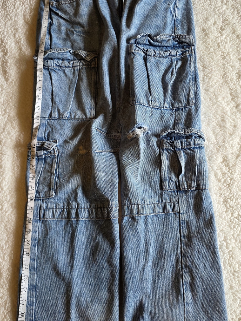 Garage Wide Leg Baggy Jeans with Cargo Pockets